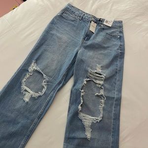 Forever 21 - Distressed straight leg, high rise jeans. Juniors size 28